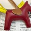 UK London 187 Factory Rodeo Bag Charms Lambskin Rouge Grenade / Lime No.34