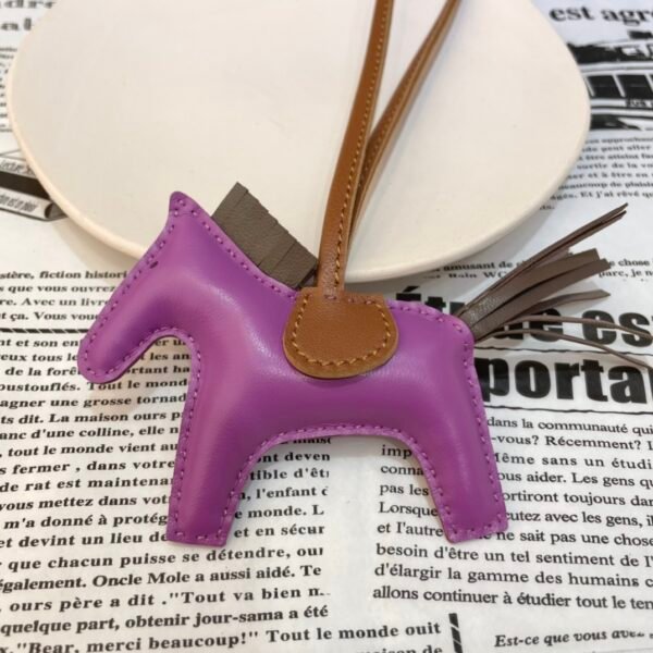 Hong Kong 187 Factory Rodeo Bag Charms No.30 Lambskin Cyclamen / Etoupe