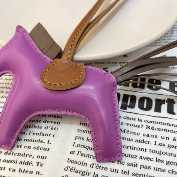Hong Kong 187 Factory Rodeo Bag Charms No.30 Lambskin Cyclamen / Etoupe