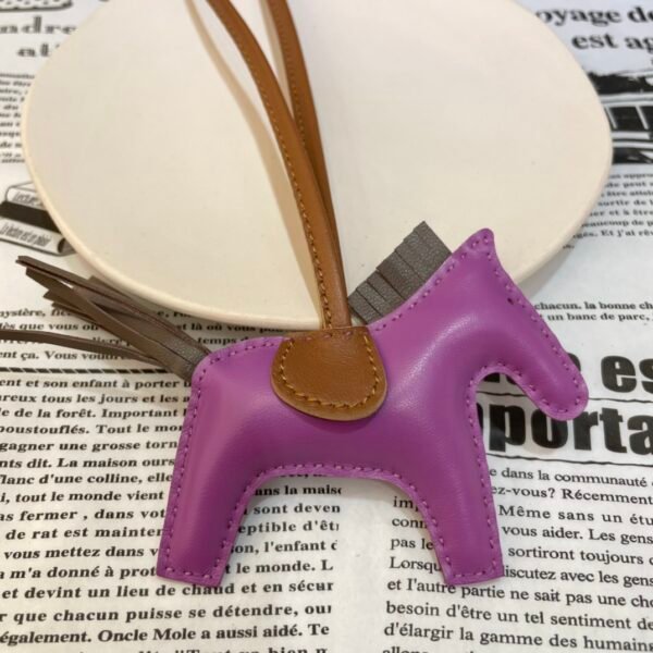 Hong Kong 187 Factory Rodeo Bag Charms No.30 Lambskin Cyclamen / Etoupe