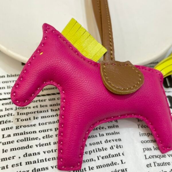 Full Handmade 187 Factory Fuschia / Lime Lambskin Rodeo Bag Charms No.27