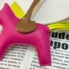 Full Handmade 187 Factory Fuschia / Lime Lambskin Rodeo Bag Charms No.27