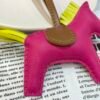 Full Handmade 187 Factory Fuschia / Lime Lambskin Rodeo Bag Charms No.27