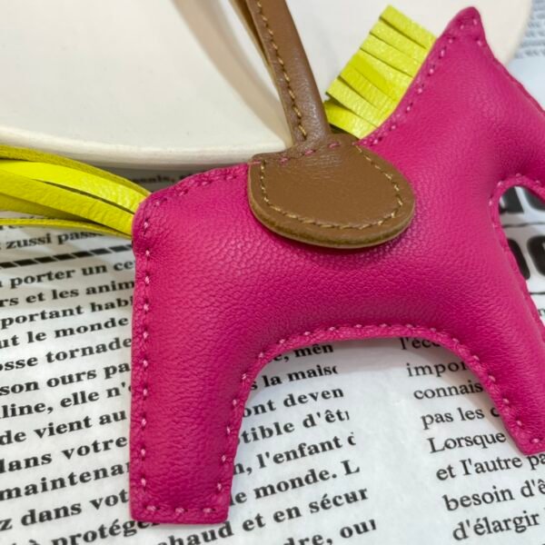 Full Handmade 187 Factory Fuschia / Lime Lambskin Rodeo Bag Charms No.27