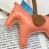 Handmade 187 Factory Rodeo Bag Charms No.17 Flamingo / Blue Atoll Lambskin