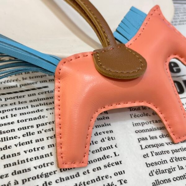 Handmade 187 Factory Rodeo Bag Charms No.17 Flamingo / Blue Atoll Lambskin