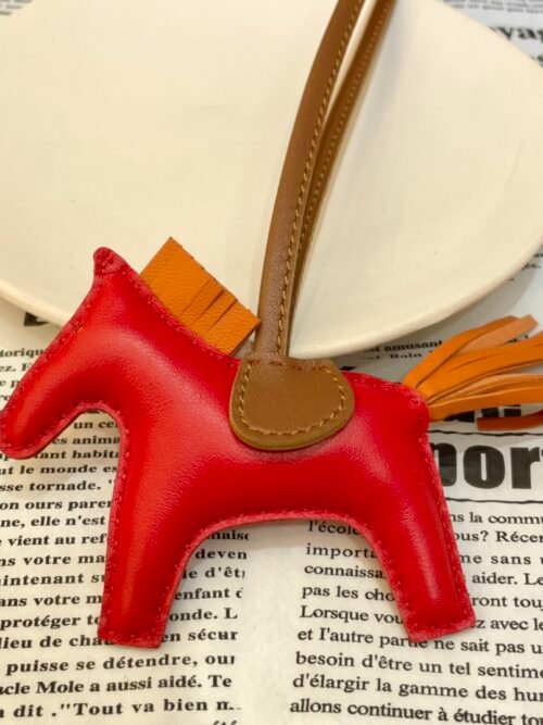 Full Handmade 187 Factory No.14 Lambskin Rouge Coeur / Orange Rodeo Bag Charms
