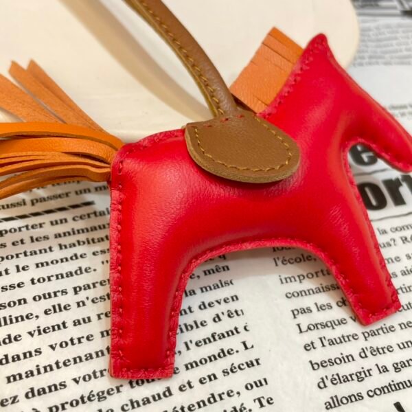 Full Handmade 187 Factory No.14 Lambskin Rouge Coeur / Orange Rodeo Bag Charms