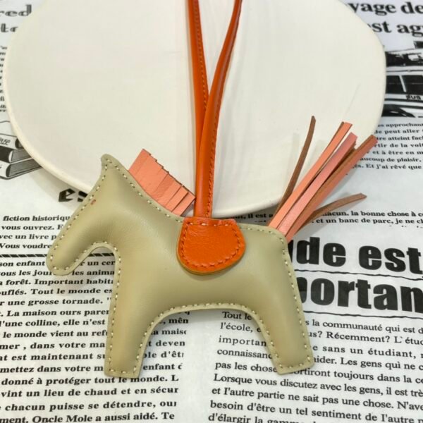 Indonesia Jakarta 187 Factory Lambskin Light Apricot / Flamingo Rodeo Bag Charms No.6