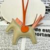 Indonesia Jakarta 187 Factory Lambskin Light Apricot / Flamingo Rodeo Bag Charms No.6