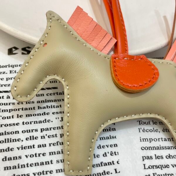 Indonesia Jakarta 187 Factory Lambskin Light Apricot / Flamingo Rodeo Bag Charms No.6