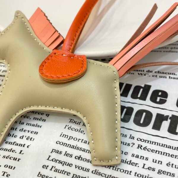 Indonesia Jakarta 187 Factory Lambskin Light Apricot / Flamingo Rodeo Bag Charms No.6