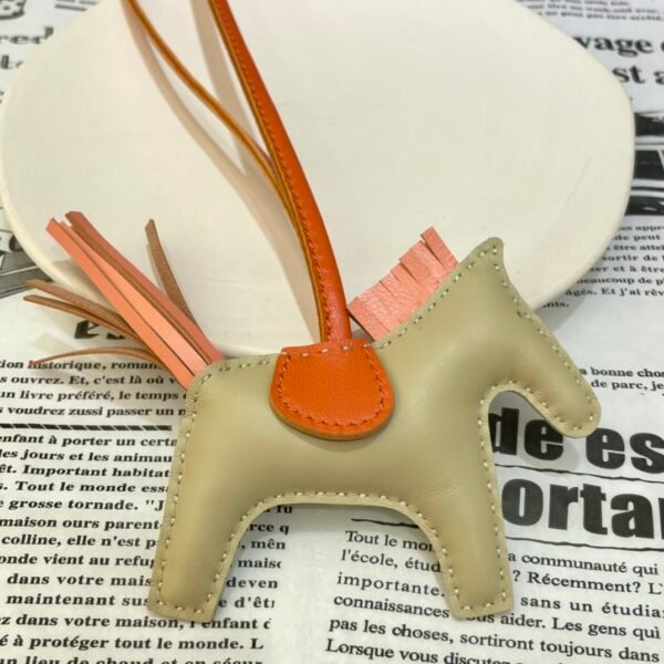 Indonesia Jakarta 187 Factory Lambskin Light Apricot / Flamingo Rodeo Bag Charms No.6