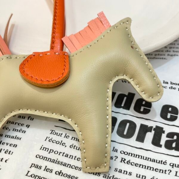 Indonesia Jakarta 187 Factory Lambskin Light Apricot / Flamingo Rodeo Bag Charms No.6