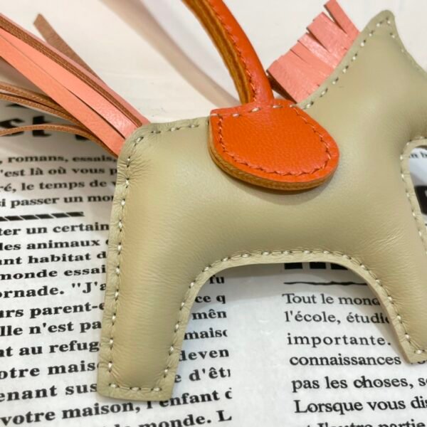 Indonesia Jakarta 187 Factory Lambskin Light Apricot / Flamingo Rodeo Bag Charms No.6