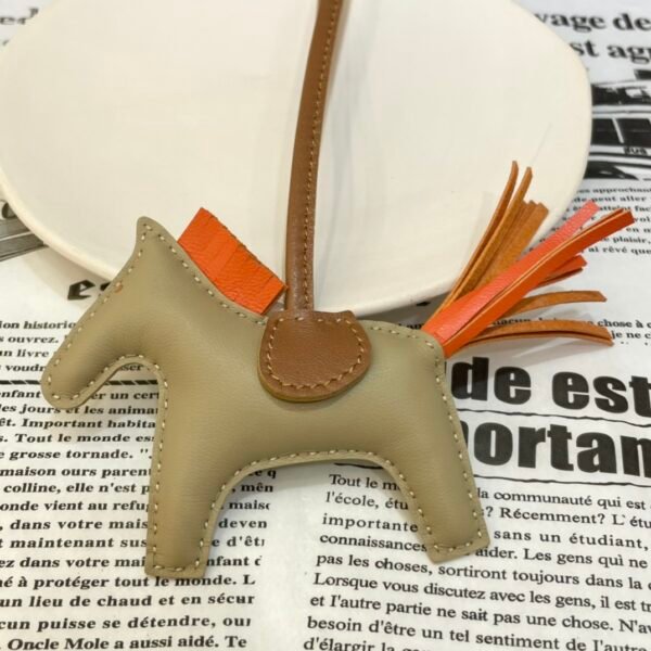 Full Handmade 187 Factory No.5 Apricot / Feu Orange Lambskin Rodeo Bag Charms