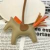 Full Handmade 187 Factory No.5 Apricot / Feu Orange Lambskin Rodeo Bag Charms