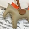 Full Handmade 187 Factory No.5 Apricot / Feu Orange Lambskin Rodeo Bag Charms