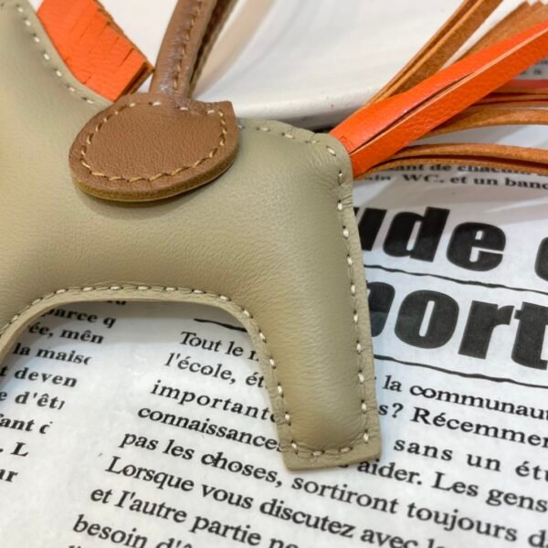 Full Handmade 187 Factory No.5 Apricot / Feu Orange Lambskin Rodeo Bag Charms