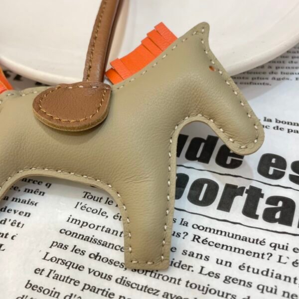Full Handmade 187 Factory No.5 Apricot / Feu Orange Lambskin Rodeo Bag Charms