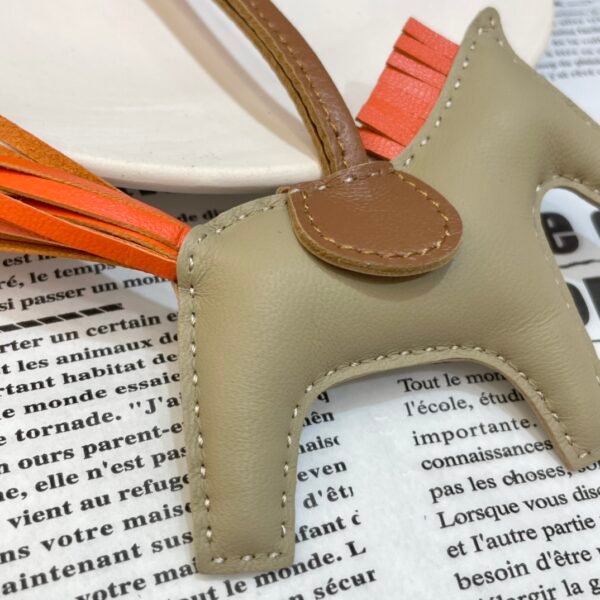 Full Handmade 187 Factory No.5 Apricot / Feu Orange Lambskin Rodeo Bag Charms