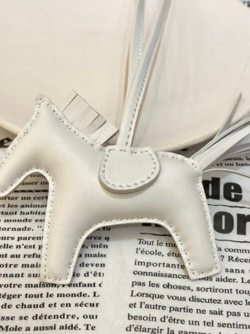Full Handmade 187 Factory Blanc Lambskin Rodeo Bag Charms No.1