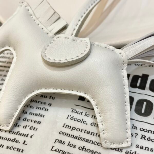 Full Handmade 187 Factory Blanc Lambskin Rodeo Bag Charms No.1