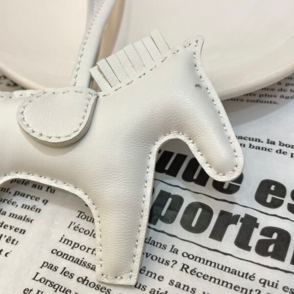 Full Handmade 187 Factory Blanc Lambskin Rodeo Bag Charms No.1