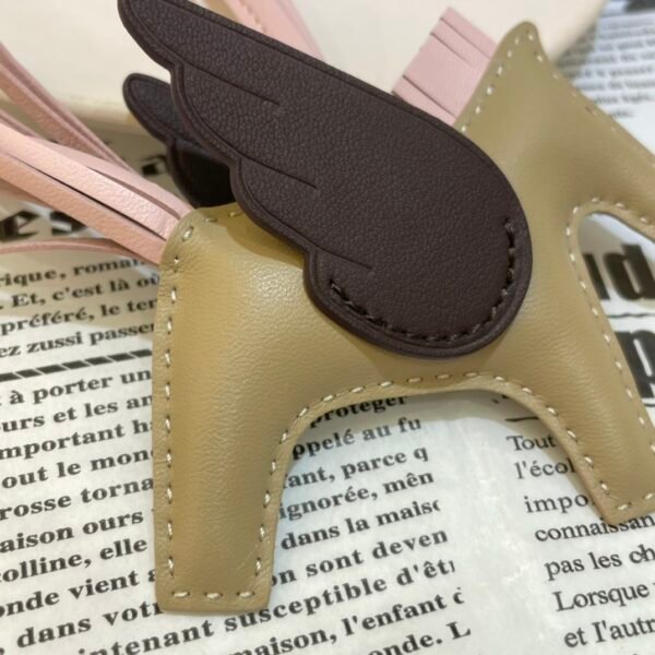 Full Handmade 187 Factory Rodeo Pegase Bag Charm Chai / Rouge Sellier Lambskin
