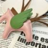 Full Handmade 187 Factory Rose Sakura / Vert Criquet Lambskin Rodeo Pegase Charm