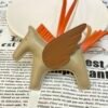 187 Factory Apricot / Gold Lambskin No.42 Rodeo Pegase Charm