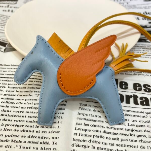 187 Factory Rodeo Pegase Charm Price No.37 Blue Jin / Orange Lambskin