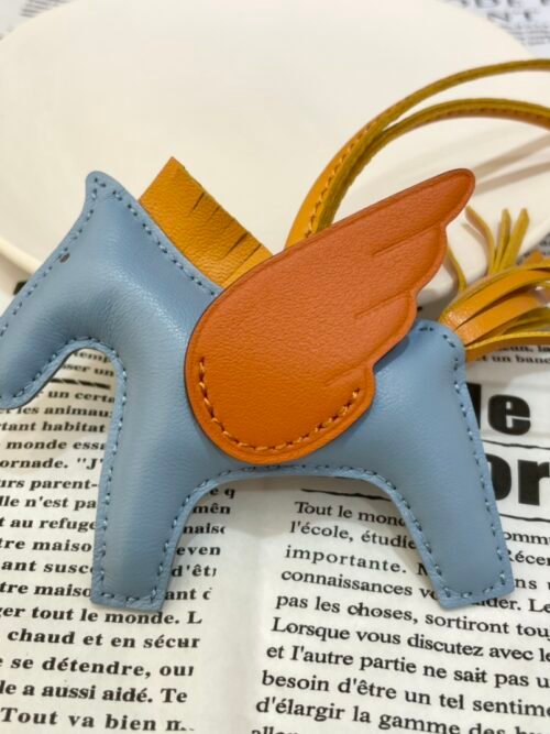 187 Factory Rodeo Pegase Charm Price No.37 Blue Jin / Orange Lambskin
