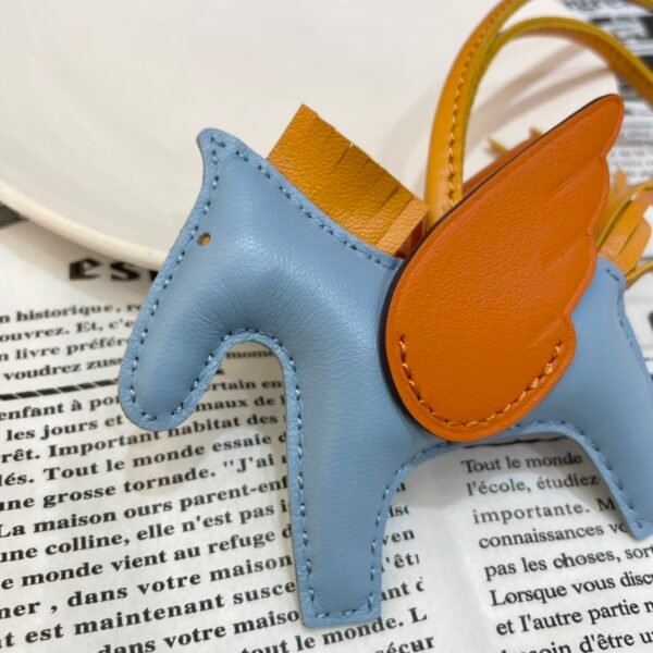 187 Factory Rodeo Pegase Charm Price No.37 Blue Jin / Orange Lambskin