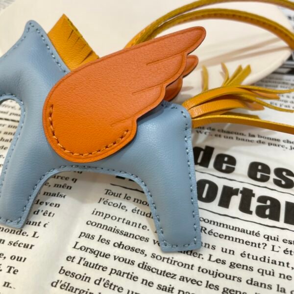 187 Factory Rodeo Pegase Charm Price No.37 Blue Jin / Orange Lambskin