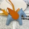 187 Factory Rodeo Pegase Charm Price No.37 Blue Jin / Orange Lambskin
