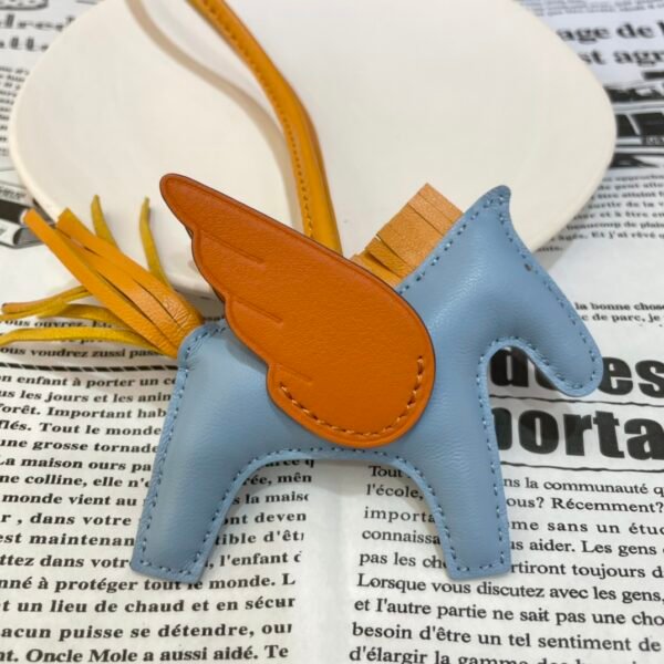 187 Factory Rodeo Pegase Charm Price No.37 Blue Jin / Orange Lambskin