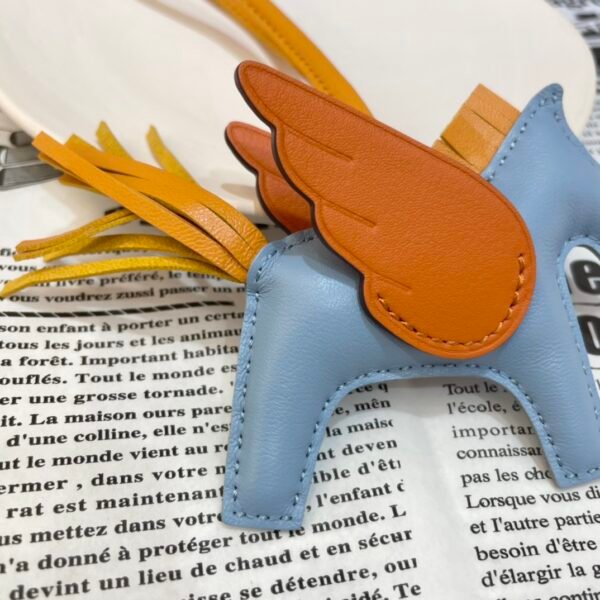 187 Factory Rodeo Pegase Charm Price No.37 Blue Jin / Orange Lambskin