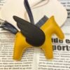 187 Factory Moutarde / Black Lambskin No.35 Rodeo Pegase Charm