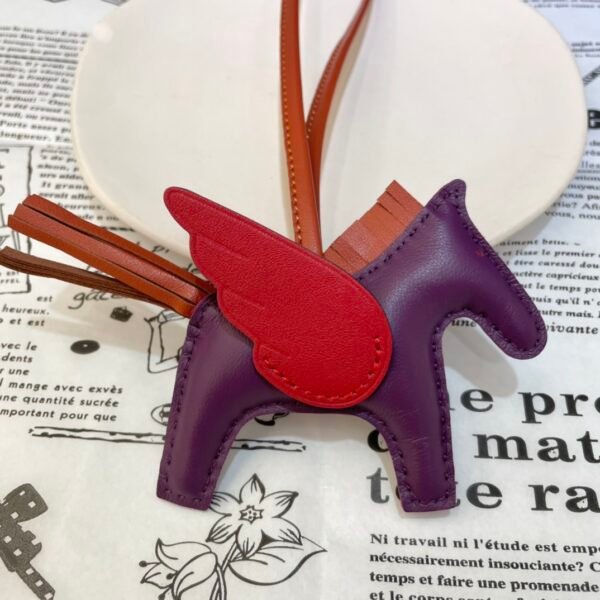 Hong Kong 187 Factory Lambskin Rodeo Pegase Charm Violet / Rouge Casaque No.29
