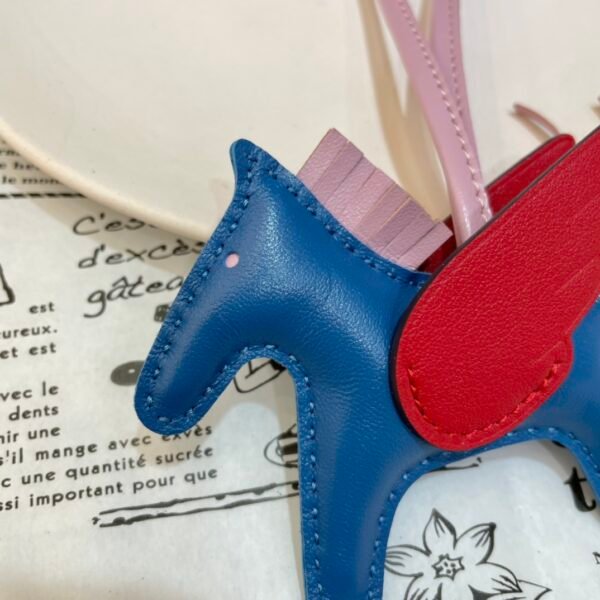 Full Handmade 187 Factory Blue Azteque / Rouge Casaque Lambskin No.23 Rodeo Pegase Charm