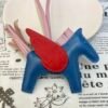 Full Handmade 187 Factory Blue Azteque / Rouge Casaque Lambskin No.23 Rodeo Pegase Charm