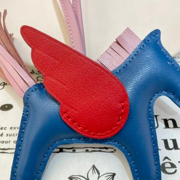 Full Handmade 187 Factory Blue Azteque / Rouge Casaque Lambskin No.23 Rodeo Pegase Charm