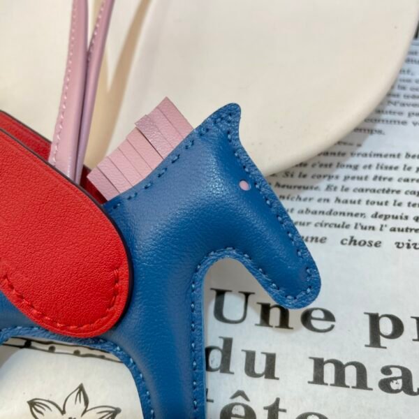 Full Handmade 187 Factory Blue Azteque / Rouge Casaque Lambskin No.23 Rodeo Pegase Charm