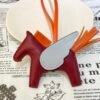 UK London 187 Factory Rodeo Pegase Charm Lambskin Ruby / Blue Brume No.22