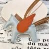 187 Factory Rodeo Pegase Charm Lambskin Blue Brume / Tangerine Orange No.17