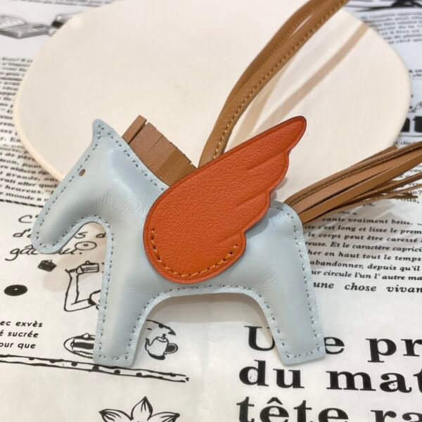 187 Factory Rodeo Pegase Charm Lambskin Blue Brume / Tangerine Orange No.17
