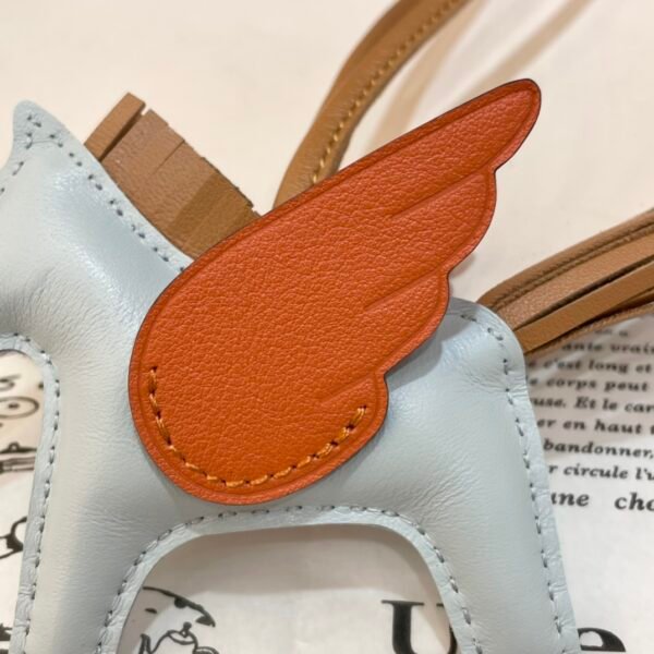 187 Factory Rodeo Pegase Charm Lambskin Blue Brume / Tangerine Orange No.17