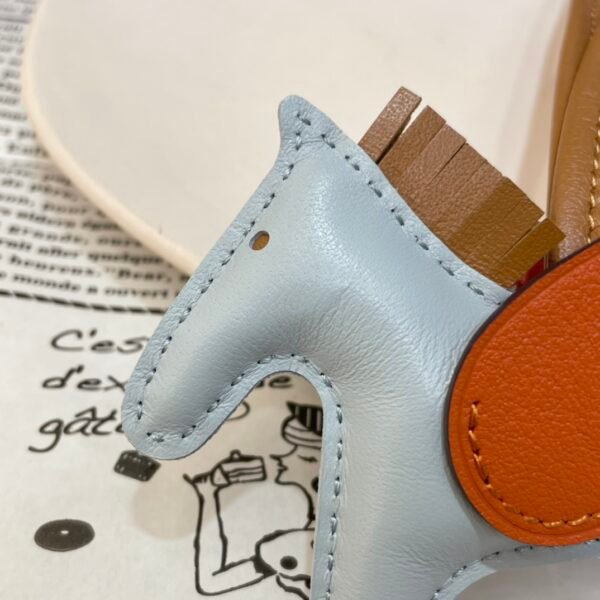 187 Factory Rodeo Pegase Charm Lambskin Blue Brume / Tangerine Orange No.17