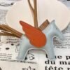 187 Factory Rodeo Pegase Charm Lambskin Blue Brume / Tangerine Orange No.17